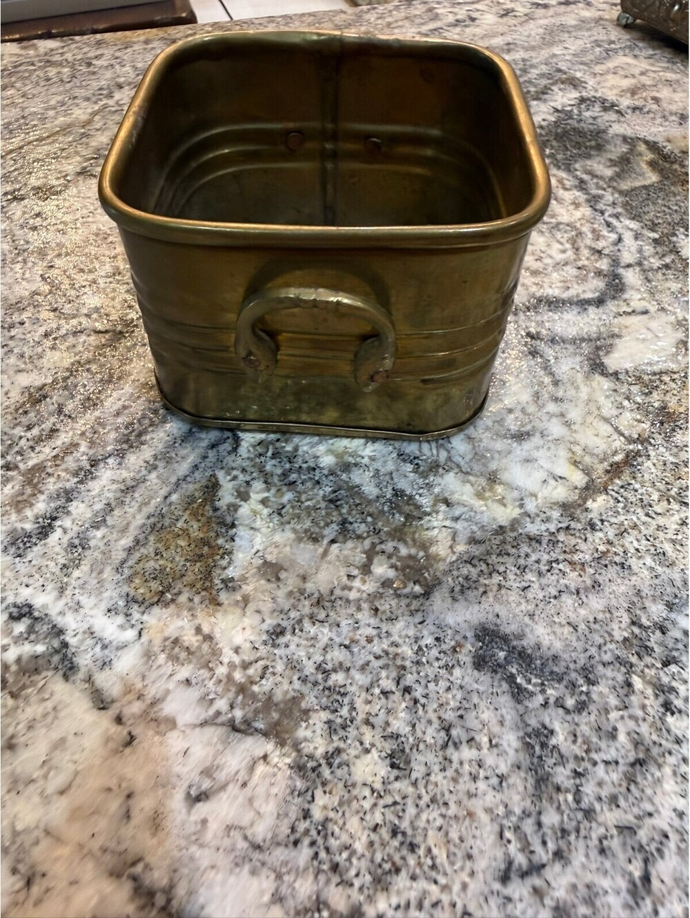 Solid Brass Decorative Planter with Handles